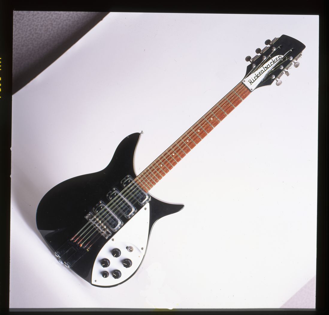 John Lennon's custom-made twelve-string Rickenbacker guitar, used on The Beatles 1964 tour and during sessions for "A Hard Day's Night" and "Beatles For Sale."